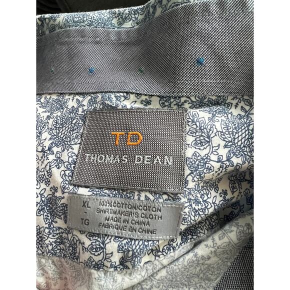 Thomas Dean blue and white patterned shirt XL - Picture 2 of 5